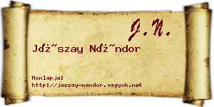Jászay Nándor névjegykártya