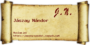 Jászay Nándor névjegykártya