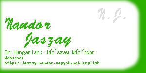 nandor jaszay business card